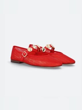 Dolce Vita red mesh mary jane flats